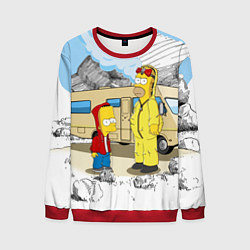 Свитшот мужской Барт Симпсон и его папаша, цвет: 3D-красный