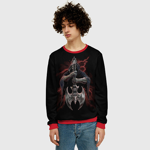Мужской свитшот Темная сторона металла / 3D-Красный – фото 3