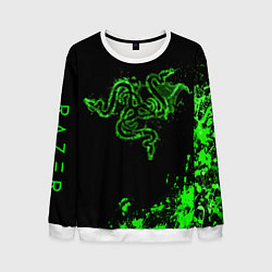 Свитшот мужской Razer брызги, цвет: 3D-белый
