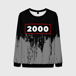 Свитшот мужской 2000 - в красной рамке на темном, цвет: 3D-черный