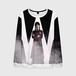 Свитшот мужской W wednesday addams, цвет: 3D-белый