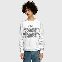 Свитшот мужской Im doing designer things: на светлом, цвет: 3D-белый — фото 2