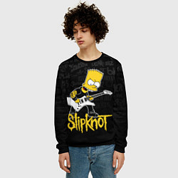 Свитшот мужской Slipknot Барт Симпсон рокер логотипы, цвет: 3D-черный — фото 2