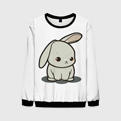 Свитшот мужской Грустный зайчик, цвет: 3D-черный