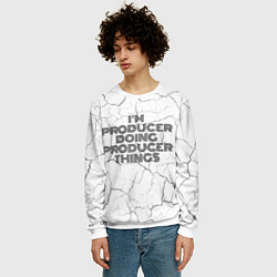 Свитшот мужской Im doing producer things: на светлом, цвет: 3D-белый — фото 2