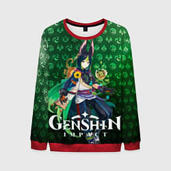 Свитшот мужской Тигнари элементали, цвет: 3D-красный