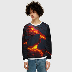 Свитшот мужской Красивая неоновая лава, цвет: 3D-белый — фото 2