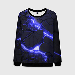 Свитшот мужской Красивая синяя неоновая лава, цвет: 3D-черный