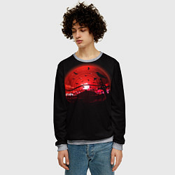 Свитшот мужской Кружащие вороны, цвет: 3D-меланж — фото 2