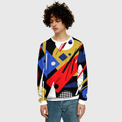 Свитшот мужской Абстракция в стиле супрематизм, цвет: 3D-белый — фото 2