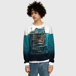 Свитшот мужской Подводный дом, цвет: 3D-белый — фото 2