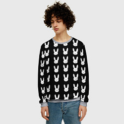 Свитшот мужской Bunny pattern black, цвет: 3D-меланж — фото 2