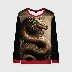 Свитшот мужской Китайский дракон с открытой пастью, цвет: 3D-красный