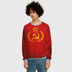 Свитшот мужской СССР серп и молот, цвет: 3D-меланж — фото 2