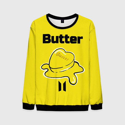 Мужской свитшот BTS butter / 3D-Черный – фото 1