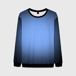 Свитшот мужской Васильковый оттенок с черной виньеткой, цвет: 3D-черный
