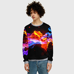 Свитшот мужской Битвы огней волны, цвет: 3D-меланж — фото 2