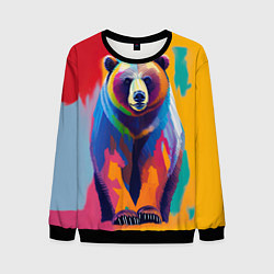 Свитшот мужской Медведь красочный, цвет: 3D-черный