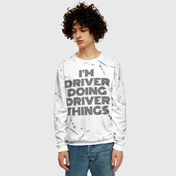 Свитшот мужской I am doing driver things, цвет: 3D-белый — фото 2