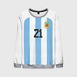 Свитшот мужской Дибала форма сборной Аргентины домашняя, цвет: 3D-меланж
