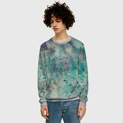 Свитшот мужской Мандала спокойствия, космос, синяя, цвет: 3D-меланж — фото 2