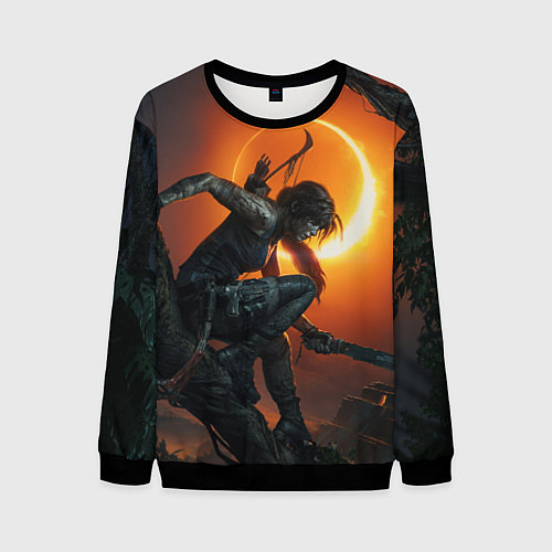 Мужской свитшот Lara Croft / 3D-Черный – фото 1