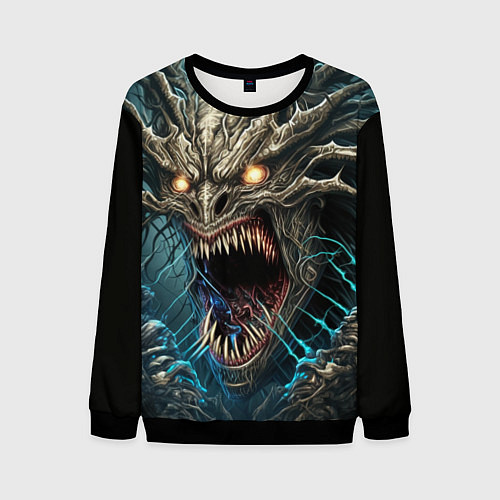 Мужской свитшот Кричащий демон / 3D-Черный – фото 1