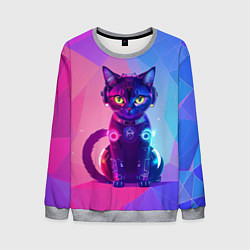Мужской свитшот Кибер кошка