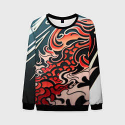 Свитшот мужской Ирезуми-арт, цвет: 3D-черный