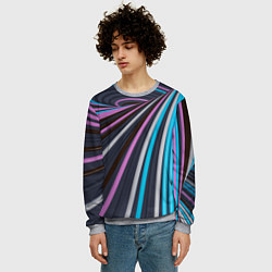 Свитшот мужской Завихрения полос, цвет: 3D-меланж — фото 2