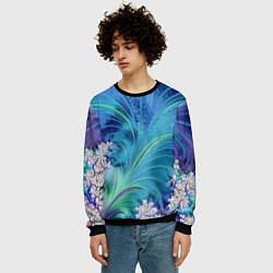 Свитшот мужской Авангардная фрактальная композиция, цвет: 3D-черный — фото 2