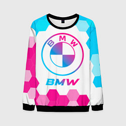 Свитшот мужской BMW neon gradient style, цвет: 3D-черный