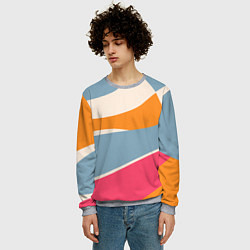Свитшот мужской Разноцветная абстракция в стиле модерн, цвет: 3D-меланж — фото 2
