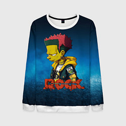 Свитшот мужской Rock music Simpsons, цвет: 3D-белый
