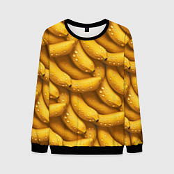 Свитшот мужской Сочная текстура из бананов, цвет: 3D-черный