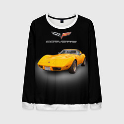 Свитшот мужской Американский спорткар Chevrolet Corvette Stingray, цвет: 3D-белый