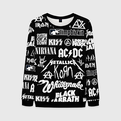 Мужской свитшот Сборник тяжёлого рока / 3D-Черный – фото 1