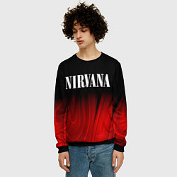 Свитшот мужской Nirvana red plasma, цвет: 3D-черный — фото 2
