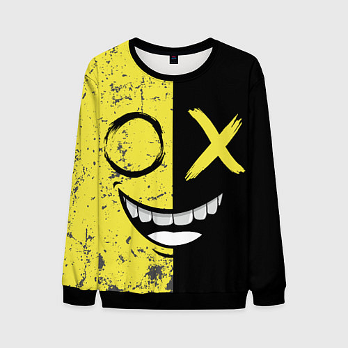 Мужской свитшот Смайлик с улыбкой / 3D-Черный – фото 1