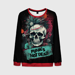 Свитшот мужской Punks not dead, цвет: 3D-красный