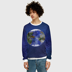 Свитшот мужской Планета в космосе, цвет: 3D-белый — фото 2