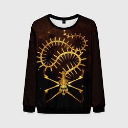 Свитшот мужской Subnautica скелет морского чудовища, цвет: 3D-черный