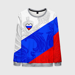 Свитшот мужской Сердечко - Россия, цвет: 3D-меланж