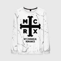 Свитшот мужской My Chemical Romance glitch на светлом фоне, цвет: 3D-белый