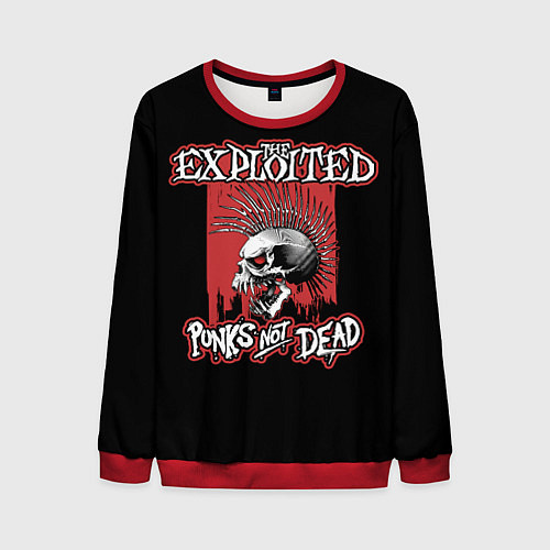 Мужской свитшот Exploited - punks not dead / 3D-Красный – фото 1