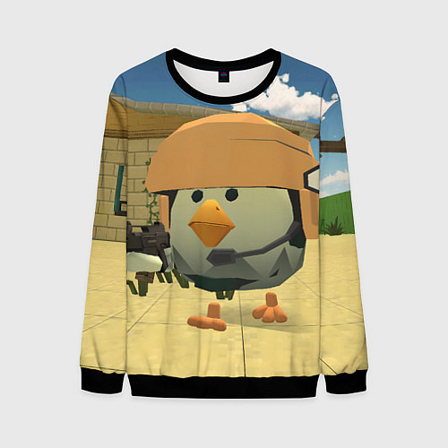 Мужской свитшот Chicken Gun Крош / 3D-Черный – фото 1
