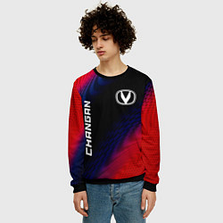 Свитшот мужской Changan красный карбон, цвет: 3D-черный — фото 2