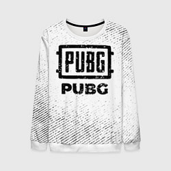 Свитшот мужской PUBG с потертостями на светлом фоне, цвет: 3D-белый