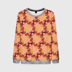 Свитшот мужской Абстрактный винтажный растительный орнамент, цвет: 3D-меланж