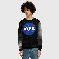 Свитшот мужской Юра Наса космос, цвет: 3D-черный — фото 2